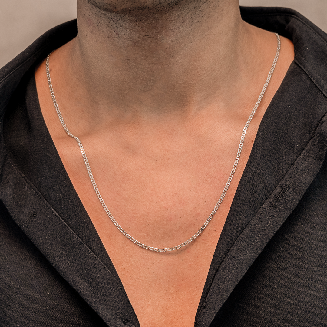 SUBTLE CHAIN MEN SILVER NECKLACE