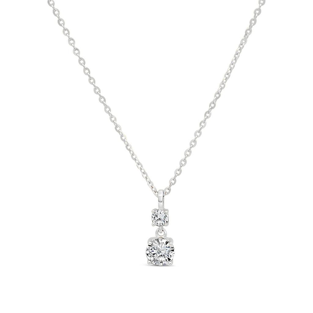 DOUBLE ROUNDED STONES SILVER NECKLACE – Marly Silver