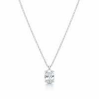 CRYSTAL OVAL CUT SILVER NECKLACE