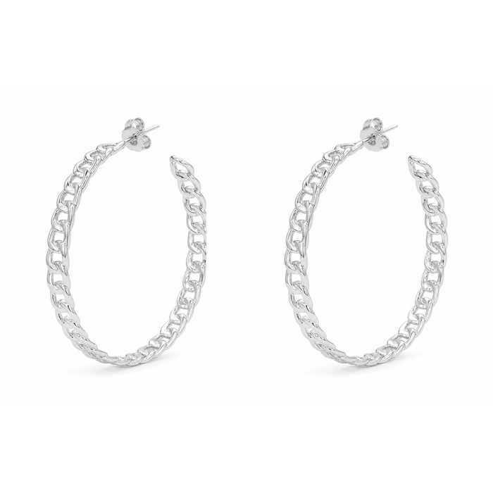 GOURMET LINKS STUD SILVER EARRING