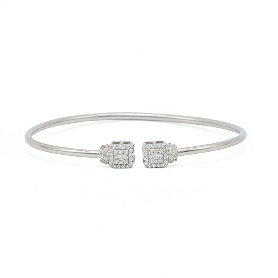 TINY SQUARE SILVER BANGLE