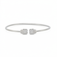 TINY SQUARE SILVER BANGLE