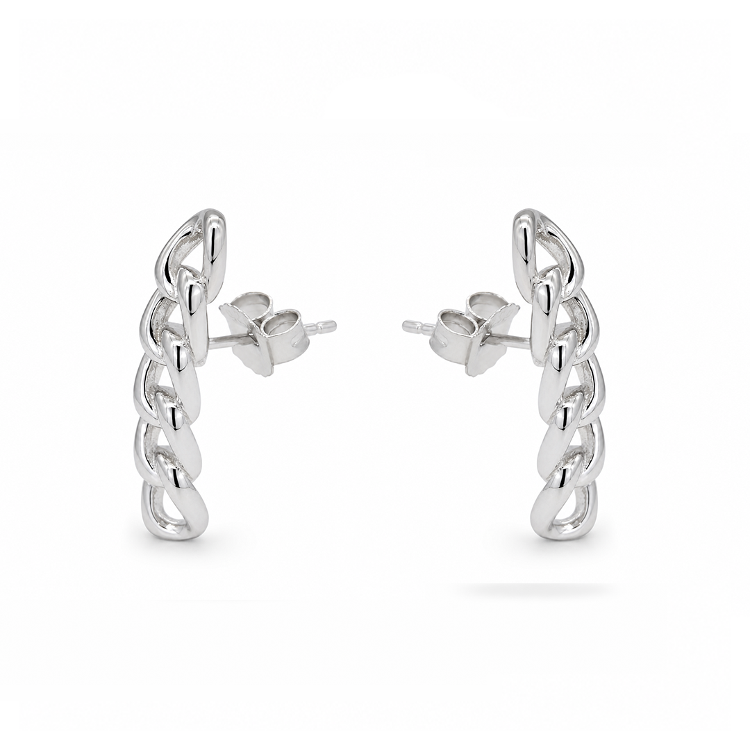 PLAIN GOURMET STUD SILVER BAND