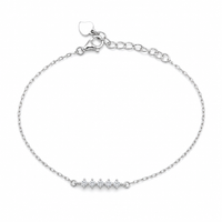 LINE OF ROUND STONES SILVER BRACELET