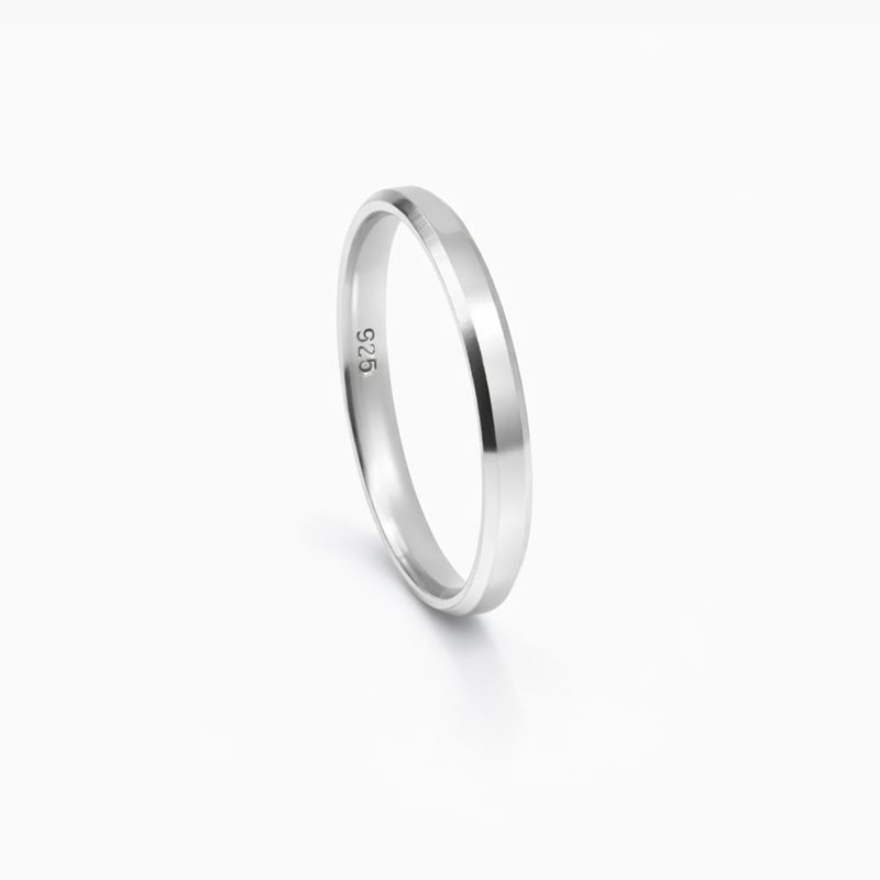 SHARP EDGED MEN SILVER BAND