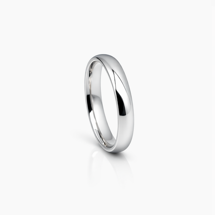 ROUND EDGED WEDDING MEN SILVER BAND