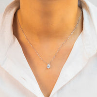 TRENDY PEAR STONE HALF SILVER SET