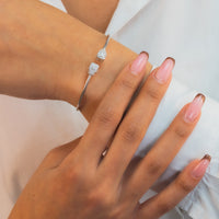 TINY SQUARE SILVER BANGLE