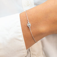 EVIL EYE SHAPED SILVER BRACELET