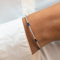 MARQUISE STONED SILVER BANGLE