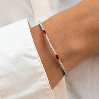 MARQUISE STONED SILVER BANGLE