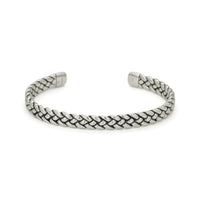 OXIDIZED BRAIDED MEN SILVER BANGLE