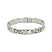 ARCHITECTURAL WOVEN LINK MEN SILVER BRACELET