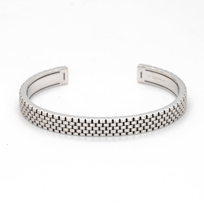 SCULPTED SQUARE MEN SILVER BRACELET