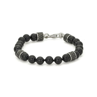 BANDED ONEX & WOVEN SILVER MEN BRACELET
