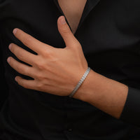 WATCH SHAPE MEN SILVER BANGLE