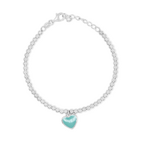 ENAMELED HEART SILVER BRACELET