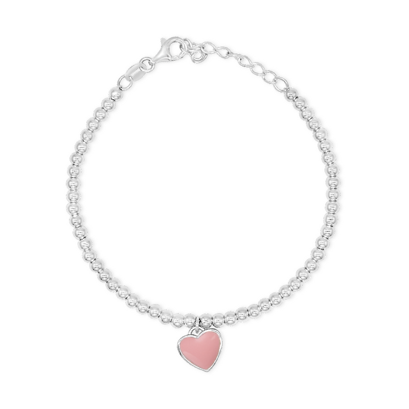 ENAMELED HEART SILVER BRACELET