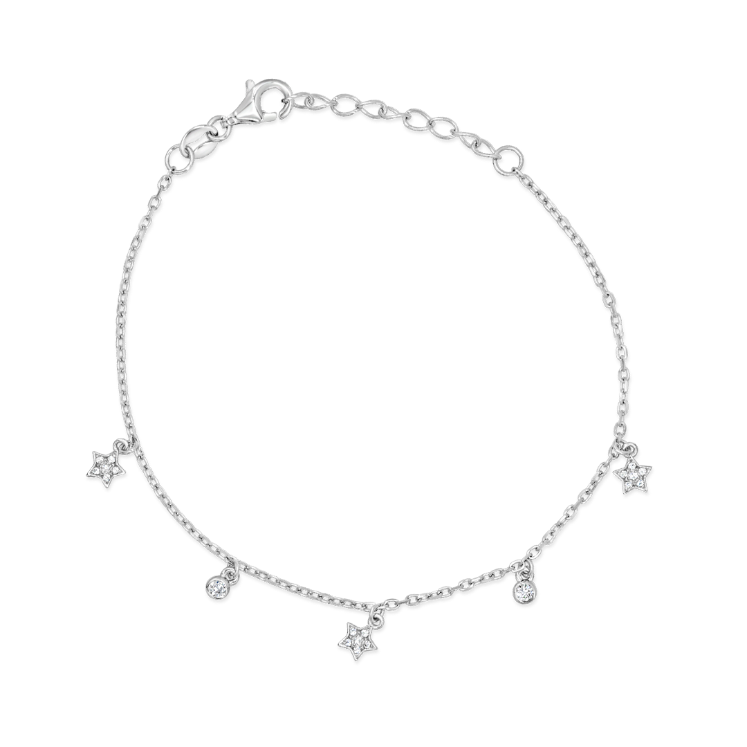 DROPPING STARS SILVER BRACELET