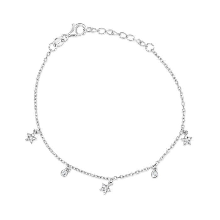 DROPPING STARS SILVER BRACELET