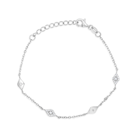 MARQUISE SHAPED EVIL EYE SILVER BRACELET