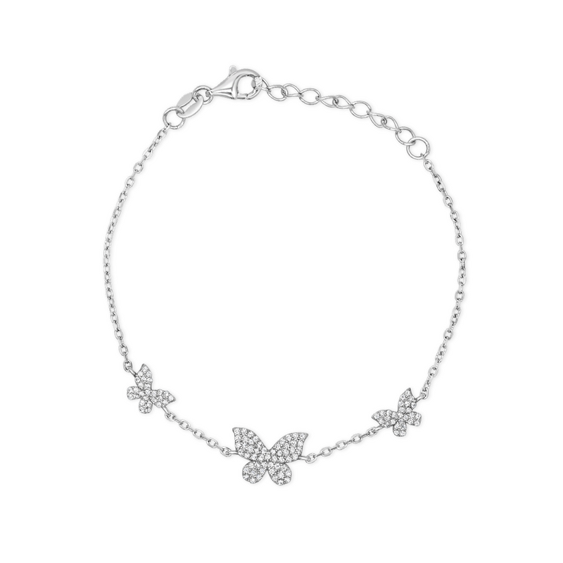 CHARMING BUTTERFLIES SILVER BRACELET