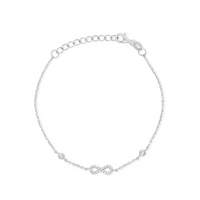 INFINITY SHAPED ROUND STONED SILVER SET