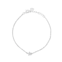 STAR ROUND STONED NECKLACE & BRACELET HALF SILVER SET