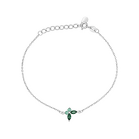 GREEN BUTTERFLIES BRACELET , EARRING & RING SILVER SET