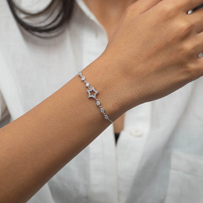 STAR SHAPE SILVER BRACELET