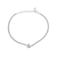 GOURMET PEAR STONED SILVER BRACELET