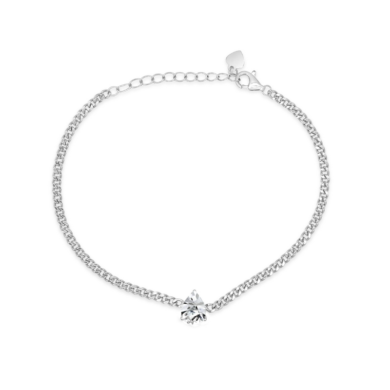 GOURMET PEAR STONED SILVER BRACELET