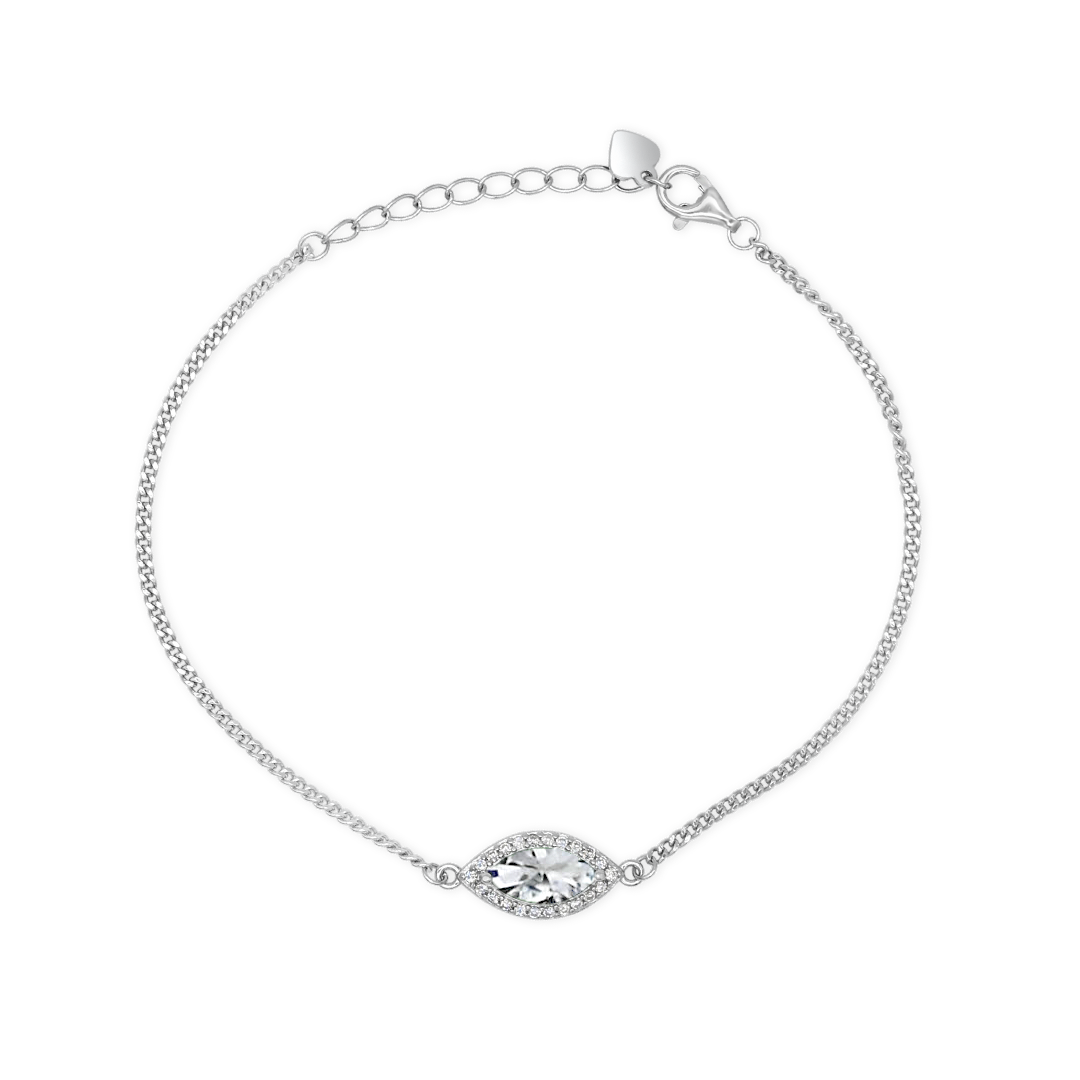 GOURMET MARQUISE SHAPED SILVER BRACELET