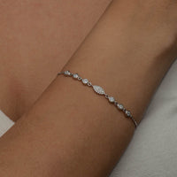 STONED MARQUISE SILVER BRACELET