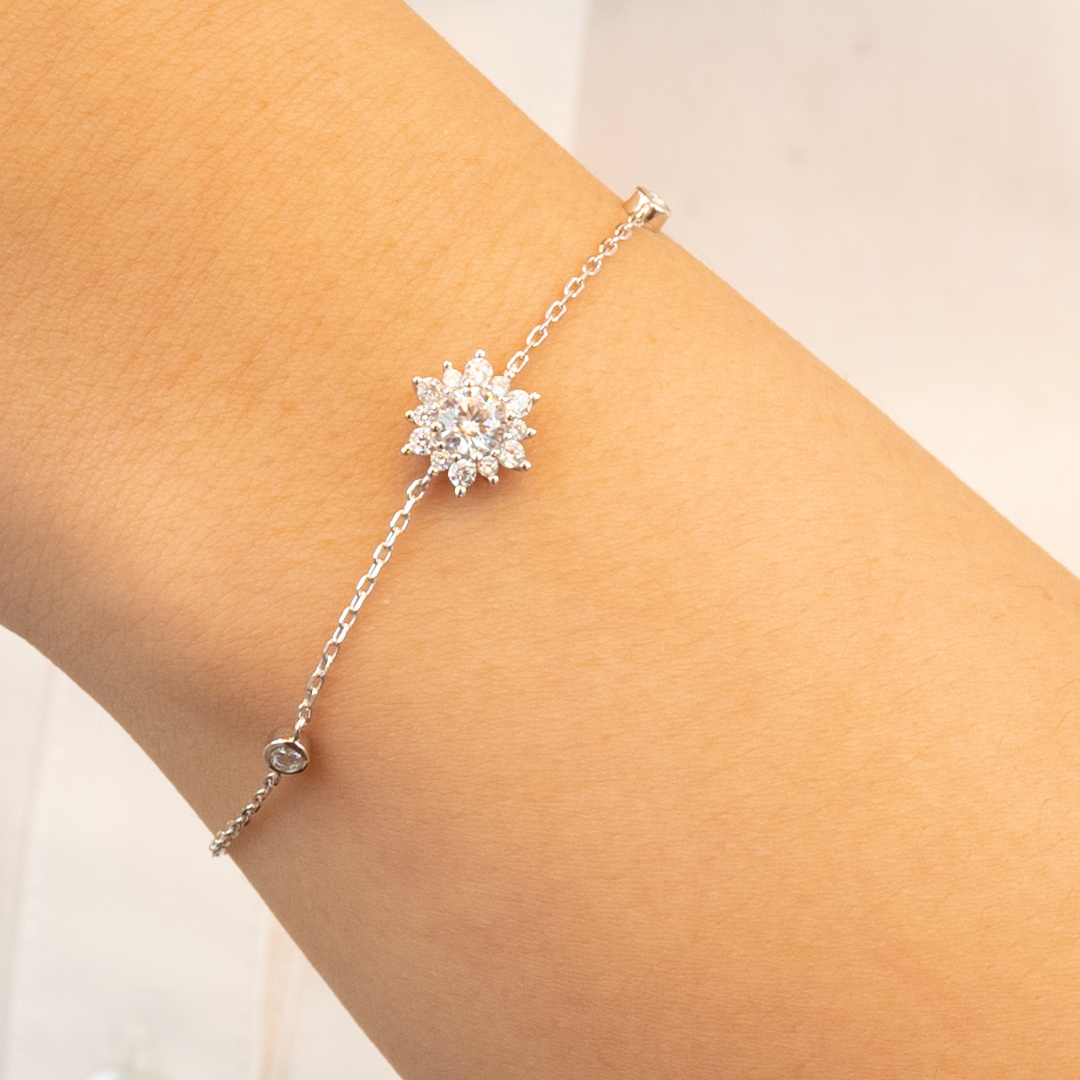 SHINING SUN DISK SILVER BRACELET