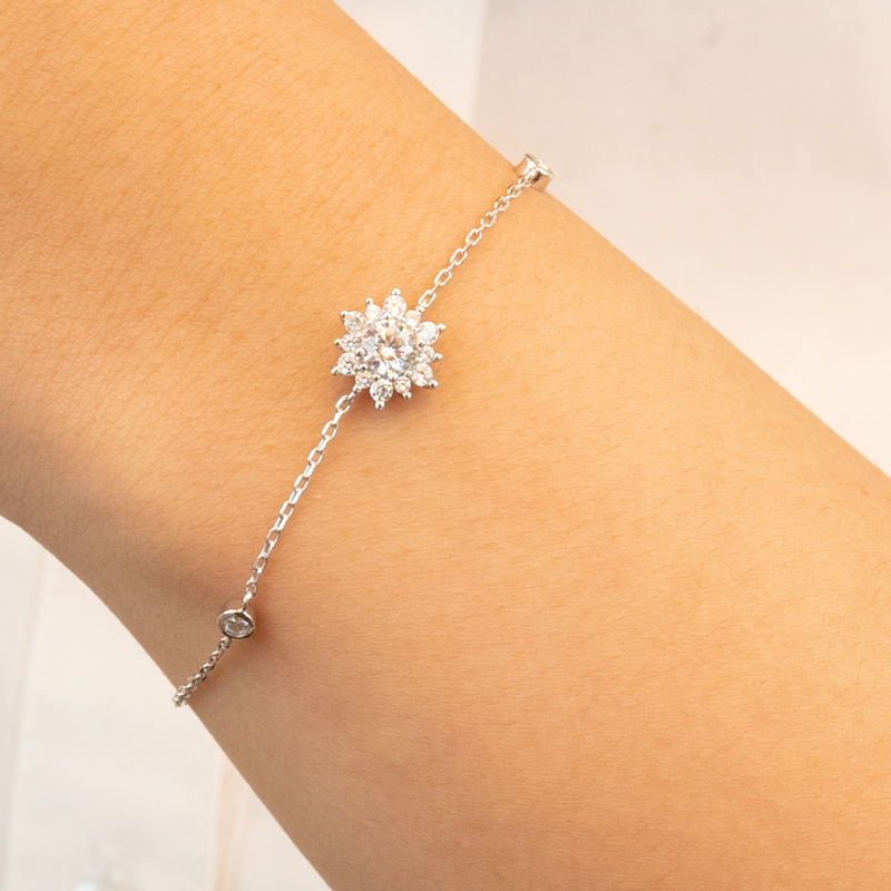 SHINING SUN DISK SILVER BRACELET