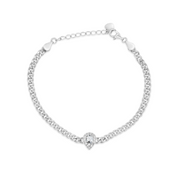 GOURMET PEAR STONED SILVER BRACELET