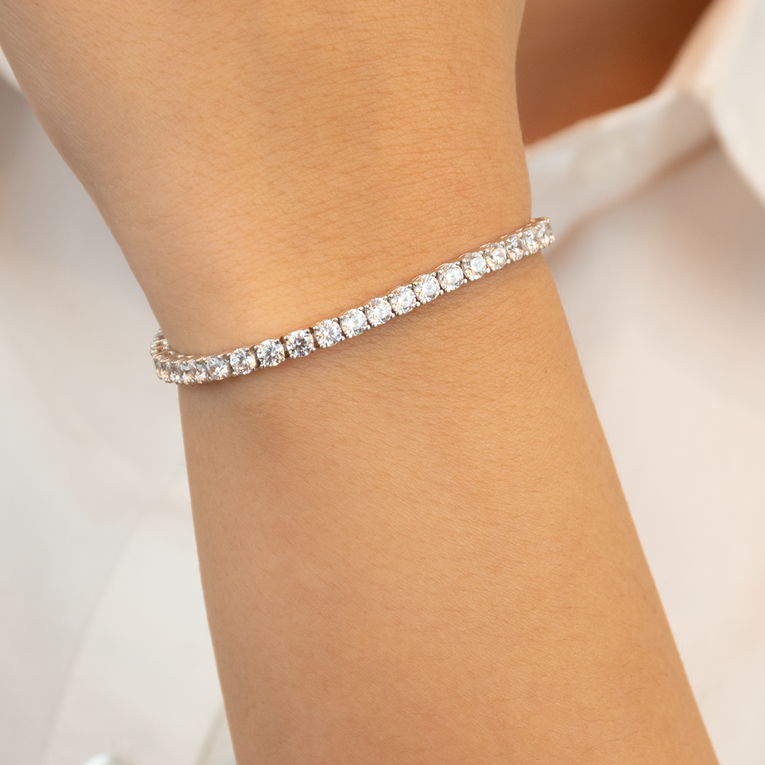 FULL ROUND TENNIS SILVER BRACELET