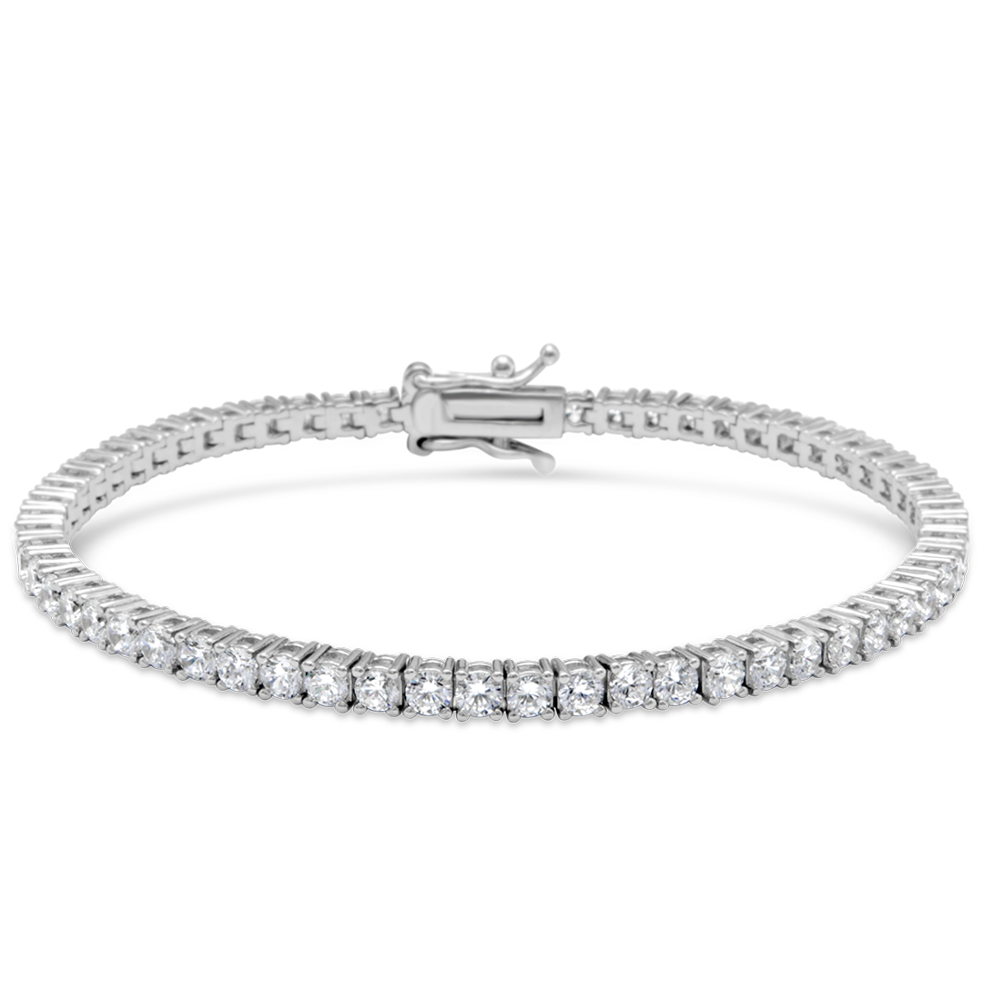 FULL ROUND TENNIS SILVER BRACELET