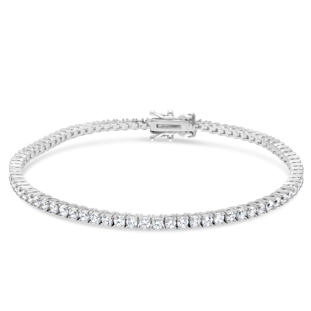 FULL ROUND TENNIS SILVER BRACELET