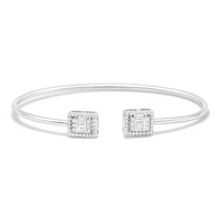 OPEN BAGUETTE PLAIN SILVER BANGLE