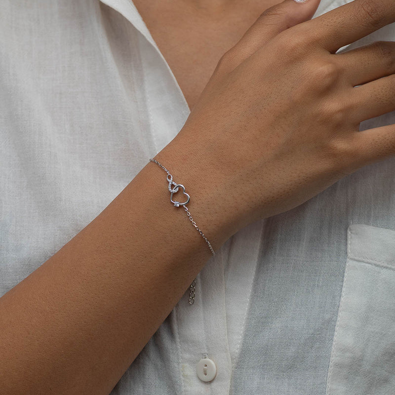 INFINITY HEARTED SILVER BRACELET