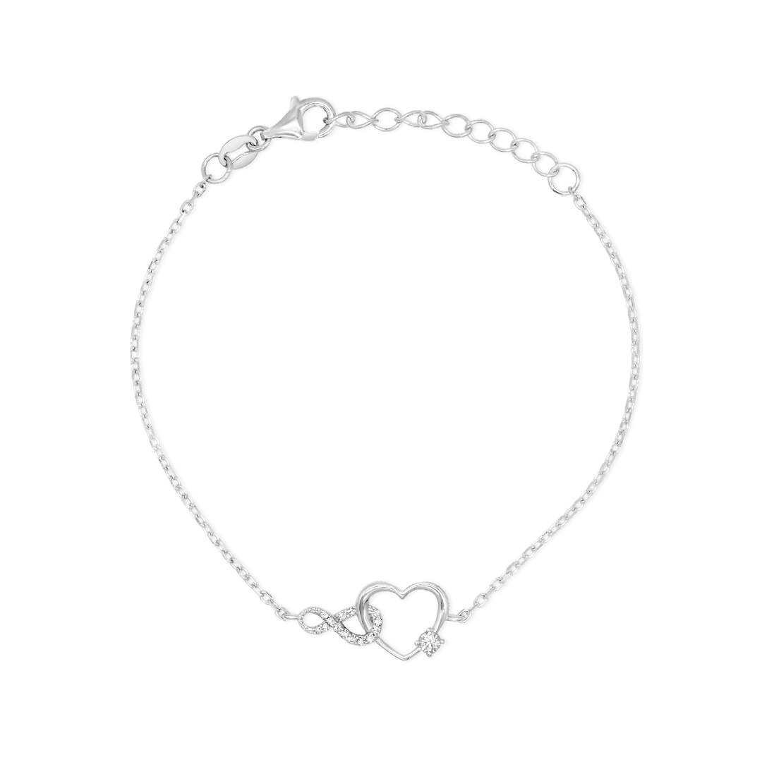 INFINITY HEARTED SILVER BRACELET