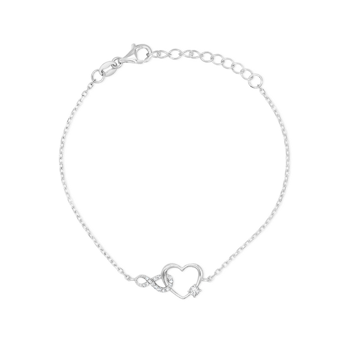 INFINITY HEARTED SILVER BRACELET