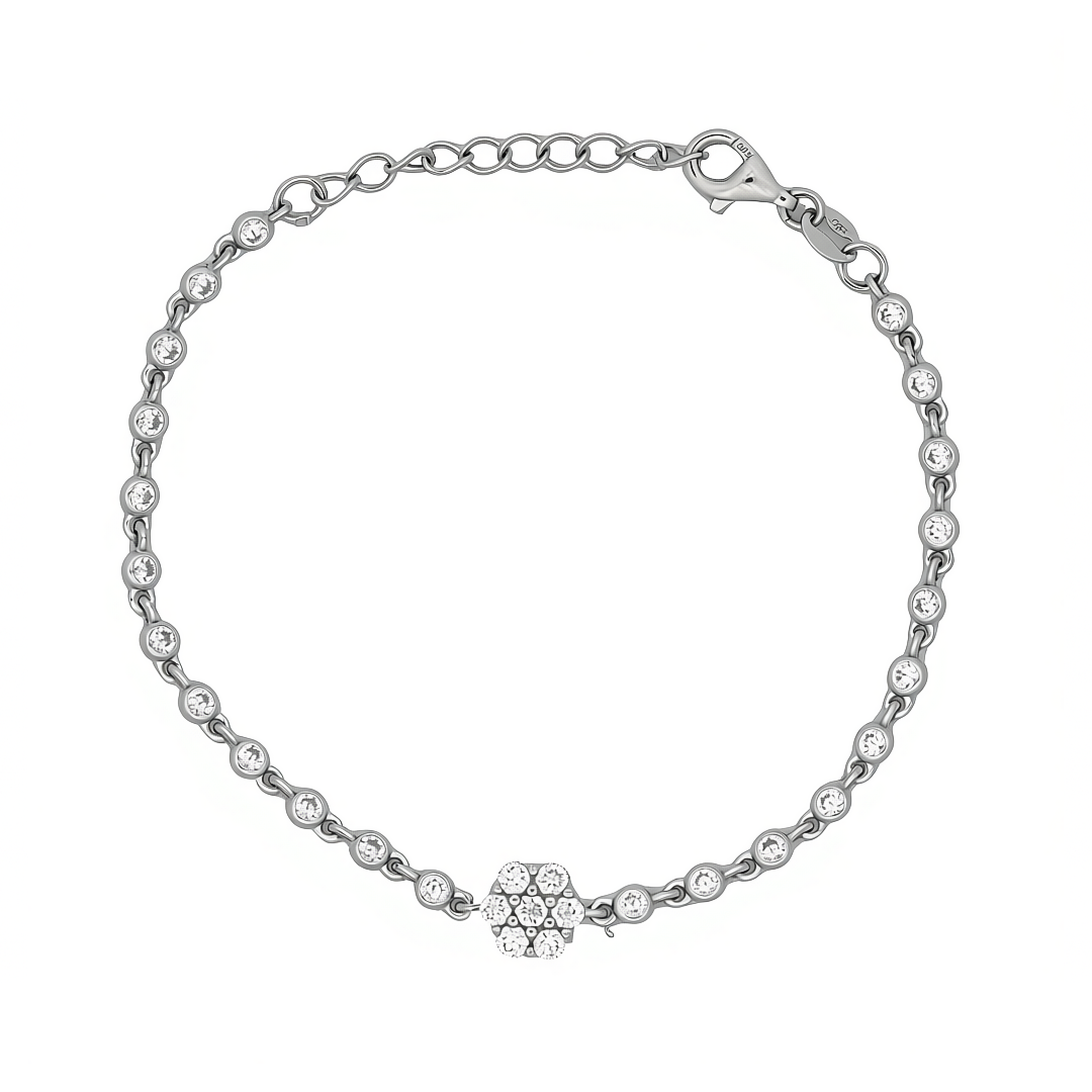 FLOWER SHAPED SILVER BRACELET