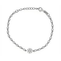 FLOWER SHAPED SILVER BRACELET