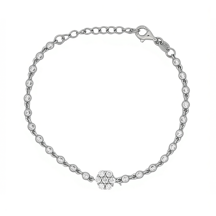 FLOWER SHAPED SILVER BRACELET