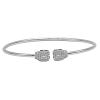 TINY SQUARE SILVER BANGLE