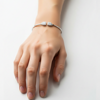 TINY SQUARE SILVER BANGLE
