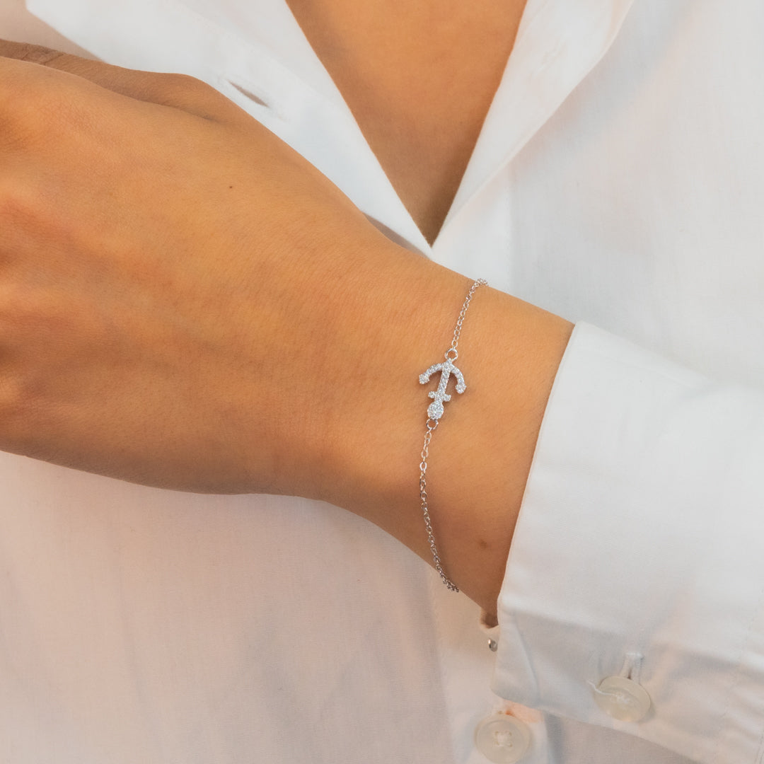 ANCHOR SHAPED SILVER BRACELETE